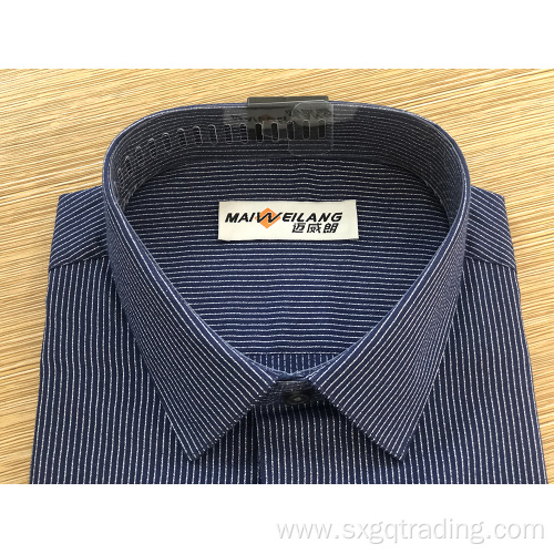 New style male cvc stripe short sleeve shirt